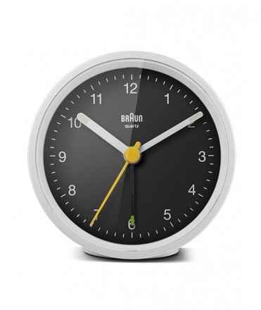 Reloj despertador Braun Classic BC12WB, Blanco y Negro