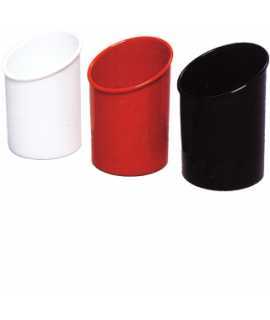 Pencil holder, pl astic. Size: 10x7 cm. Red