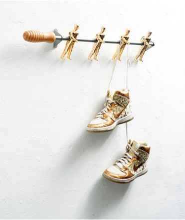 Wall Champions 4 Coat Rack, Gold