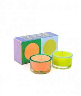 Salmon & Green Candle, 2u.