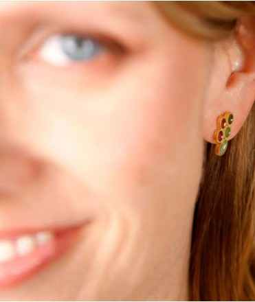 Short Enamel Hue Earrings