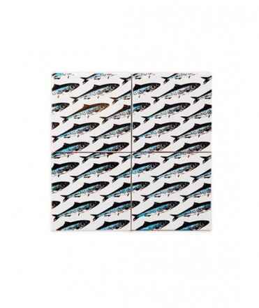 Mural de rajoles autoadhesives Sardines, 4 u. 