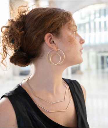 Geometric Mix Necklace, 2 Turns
