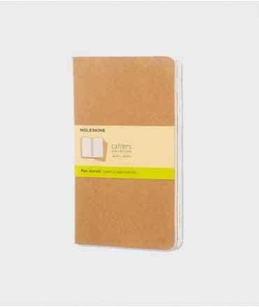 Cuaderno Moleskine Cahier Kraft XL, hojas lisas. 3 unidades