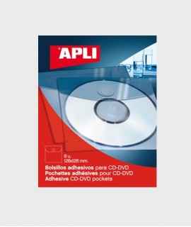 Adhesive pl sleeve for CDs. Dimensions: 12.6x12.6cm. 6 units.