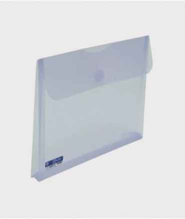 Sobre de plàstic transparent amb velcro. Mida: 25,2x33cm. Obertura horitzontal