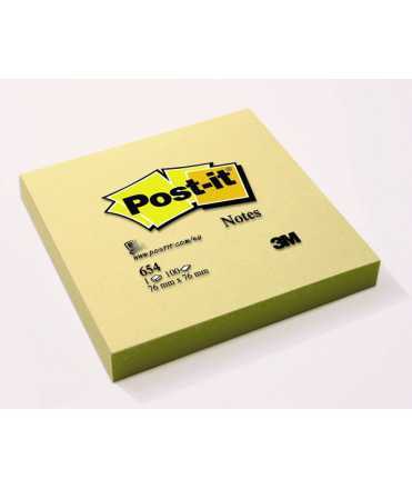 Bloc de notas adhesivas Post-it. Medidas: 7,6x7,6 cm. 100 hojas.