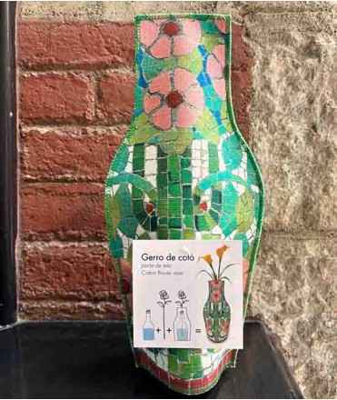 Gerro de tela Columnes Palau, Verd