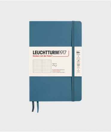 Classic B6 notebook. Finished stitches. Stone blue