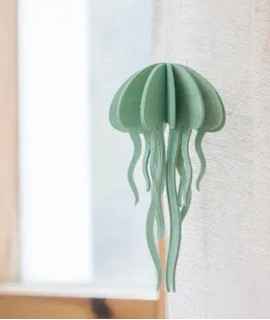 Medusa decorative card, blue. 8 cm.