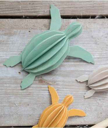 Targeta decorativa Tortuga, menta. 8 cm. 