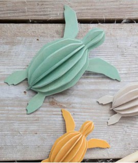 Tarjeta decorativa Tortuga, menta. 12 cm.