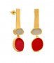 Red Collage Earrings