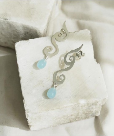 Mar Teardrop Earrings, Silver