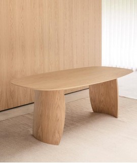 Mesa ovalada Petal, roble. 100x200 cm.