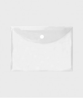 Funda de plástico transparente con velcro. Tamaño: 25,2x33 cm. Abertura vertical