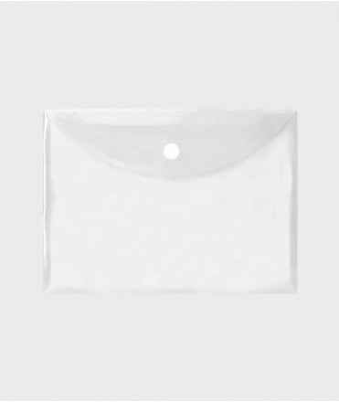 Funda de plàstic transparent amb velcro. Mida: 25,2x33 cm. Obertura vertical