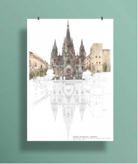 Lamina A5 Catedral reflejo