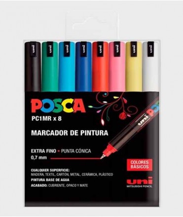 Estuche básico Posca PC-1MR 8 colores