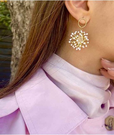 Pendientes Coral N.2 dorados Popelin