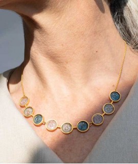 Gargantilla dorada Gaudí Jewelry azules