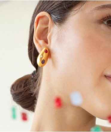 Pendientes ovalados dorados Addaia