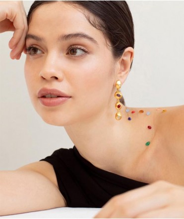 Pendientes largos Addaia dorados