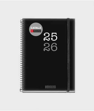 Agenda escolar Plus día página negra 25-26