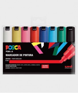 Estuche 8 rotuladores Posca PC-8K colores básicos