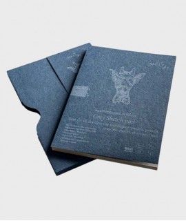 Bloc en carpeta gris técnicas secas 180g A4