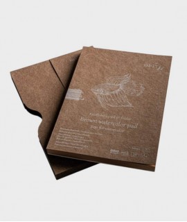Bloc en carpeta acuarela marrón rugoso 280g
