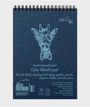 Bloc de bocetos gris A5 180g 20 hojas