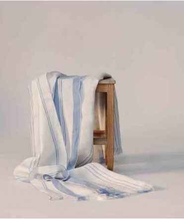 PLAID EUNOIA BLANC I BLAU, TEIXIDORS