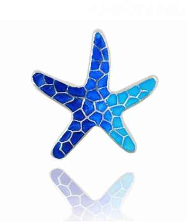 Colgante Estrella de Mar Grande Azul Trencadís