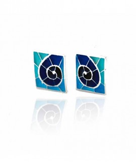 Pendientes Gaudí Rectangulares Trencadís Azul