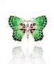 Broche Mariposa Pequeño, Verde-Rojo
