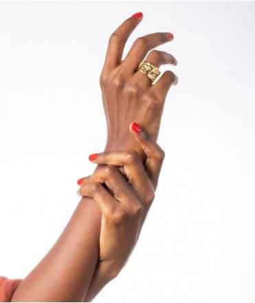 Anillo baño de oro, Calado