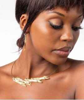 Collaret bronze bany d'or