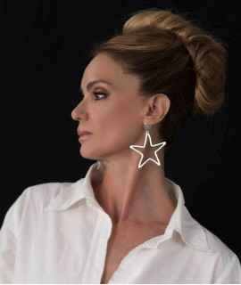 Pendientes Estrella A grande, plata