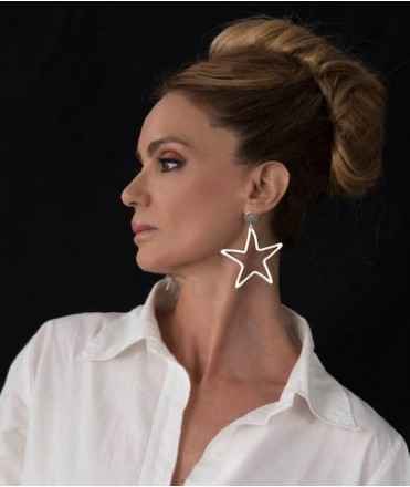 Pendientes Estrella A grande, plata