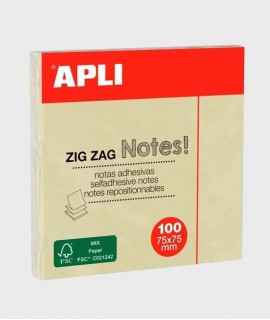 Notes adhesives zigzag APLI grogues 75x75