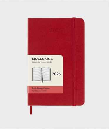 Agenda Moleskine vermella 2026 Pocket, tapa dura