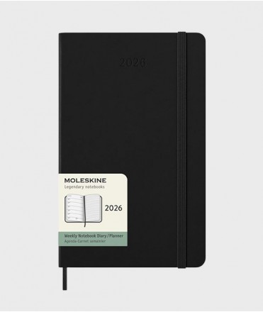 Agenda Moleskine negra 2026 Large, semana vista