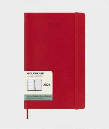 Agenda Moleskine roja 2026 Large, tapa blanda