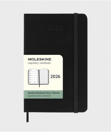 Agenda Moleskine negra, tapa dura 2026 Pocket, tapa dura