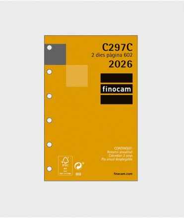 Recanvi Finocam Classic, anual 2026 dos dies per pàgina