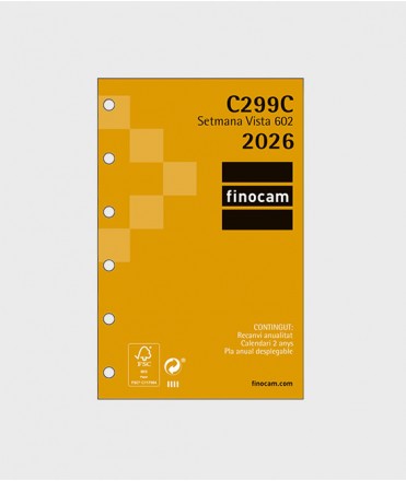 Recambio Finocam Classic, anual 2026 semana vista horizontal