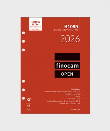 Recambio Finocam Open, anual 2026 semana vista vertical