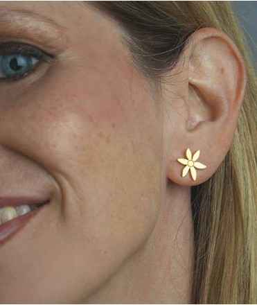 Pendientes pequeños Flor de Azafrán