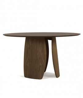 Taula Petal, nogal. 120x120 cm